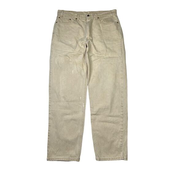 Levi’s Vintage 90s 550 Relaxed Fit Jeans FLAW USA Light Tan Mens 38x32 - Picture 1 of 7